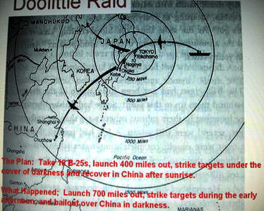 Map of the Doolittle raid