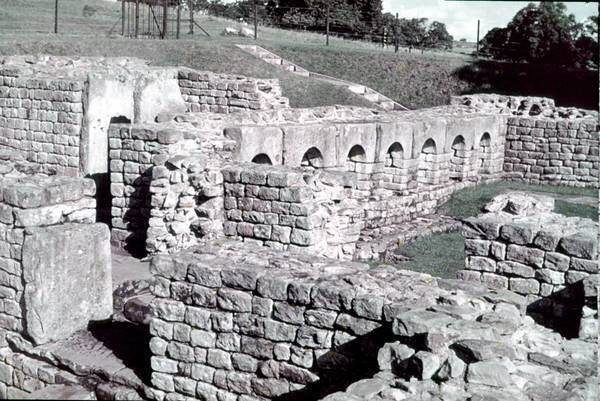 Roman baths at a large fort along the wall.